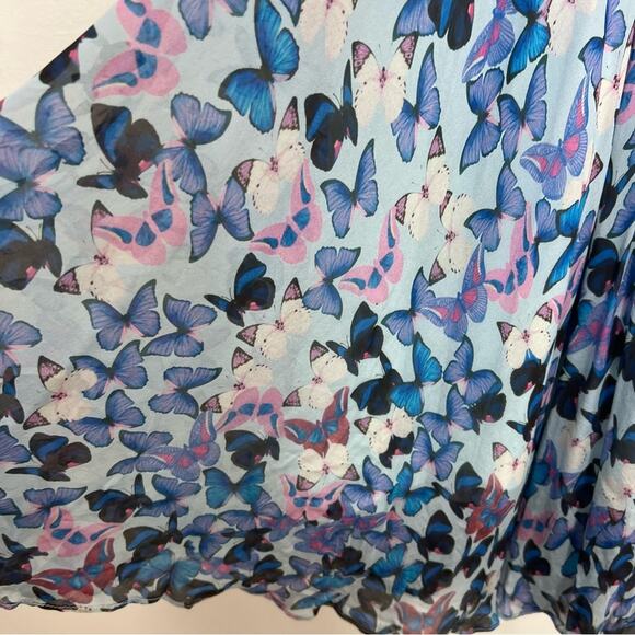 Blue Silk Butterfly Taylor Swift Lover Fit Flare Dress Size 6 - Picture 6 of 12